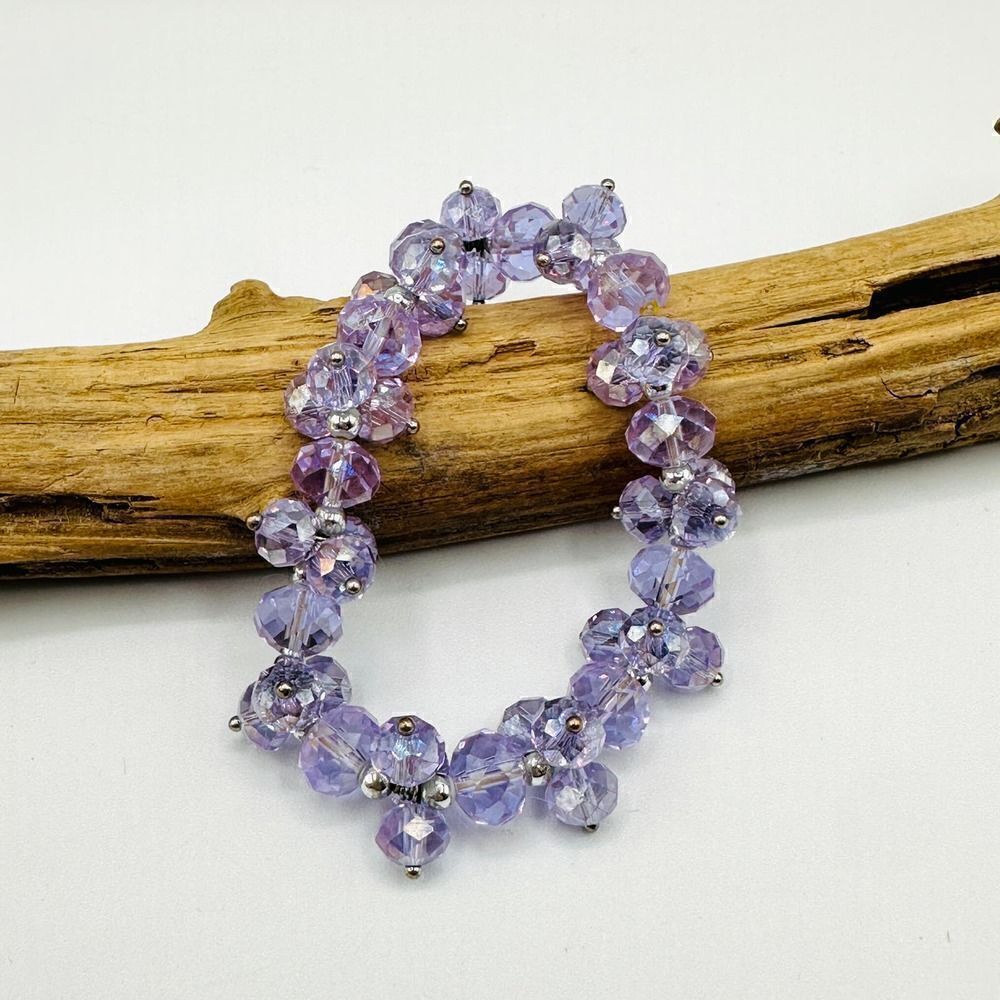 Faceted Light Amethyst Crystal Stretch Bracelet